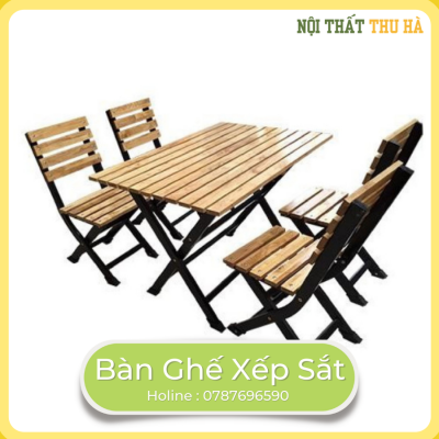 Bàn ghế xếp sắt
