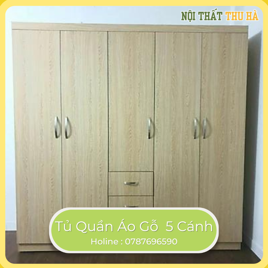 Tủ Quần Áo Gỗ  5 Cánh